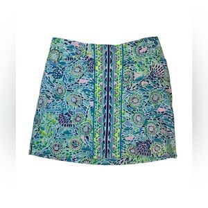 Lilly Pulitzer Womens Skort Size 0 Vibrant Tropical‎ Print Blue Green Pink